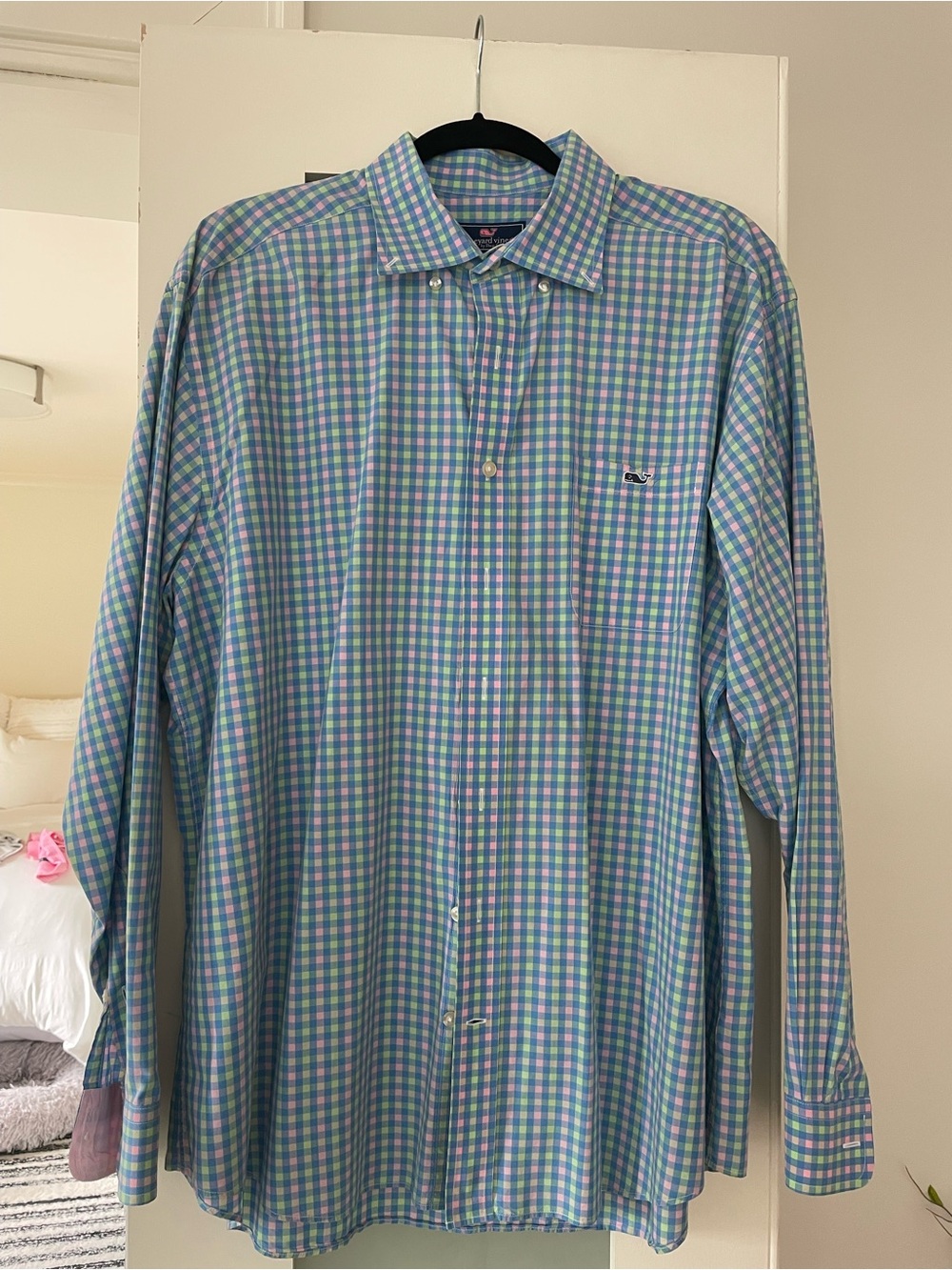 Vineyard Vines Blue & Green Gingham Button-Down Shirt
